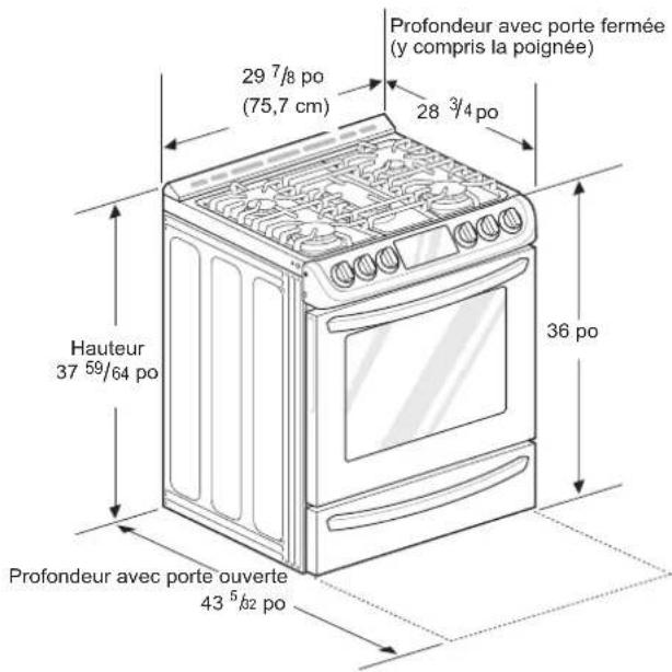 LG LSG5513ST - Dimensions et dégagements - 2