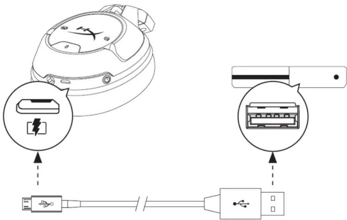 HYPERX CloudX Flight - Carregamento do headset - 1