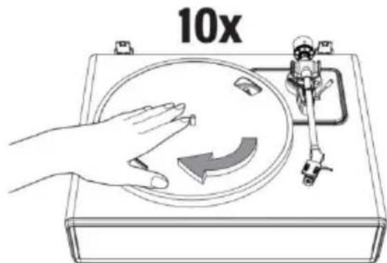 LENCO LS410 - Place the belt on the brass-colored motor pulley - 2