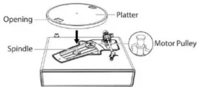 LENCO LS440 - Mise en place du plateau et de la courroie du tourne-disque - 2