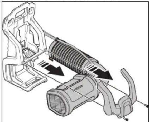 JONSERED BP750i - Passage de l'outil au mode d'utilisation pour gaucher - 3