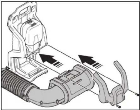 JONSERED BP750i - Passage de l'outil au mode d'utilisation pour gaucher - 6