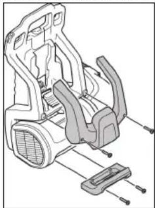 JONSERED BP750i - Passage de l'outil au mode d'utilisation pour gaucher - 2