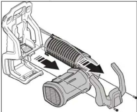 JONSERED BP750i - Para cambiar el producto para el uso de zurdos - 3