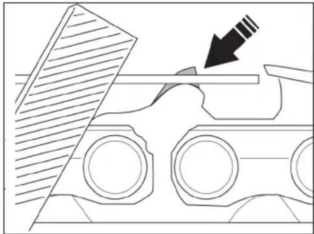 JONSERED CS16i - Para ajustar el calibre de profundidad - 3