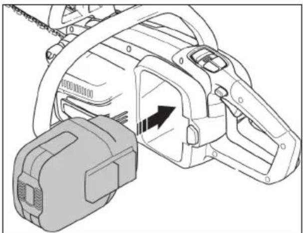JONSERED CS16i - To install the battery pack - 1