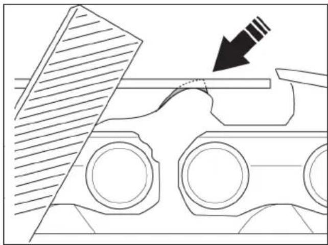 JONSERED CS16i - To adjust the depth gauge setting - 4