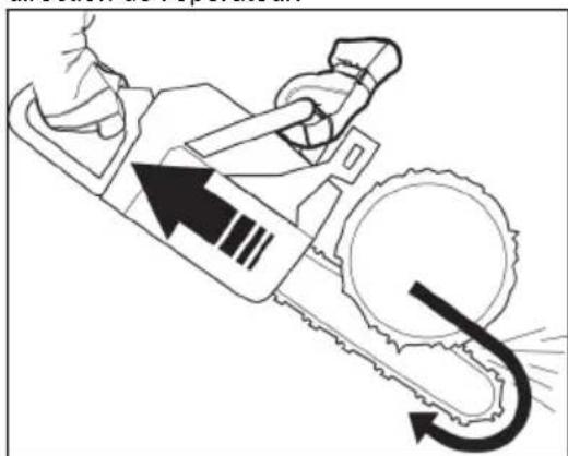JONSERED CS16i - Effet de recul, patinage, rebond et chute - 3