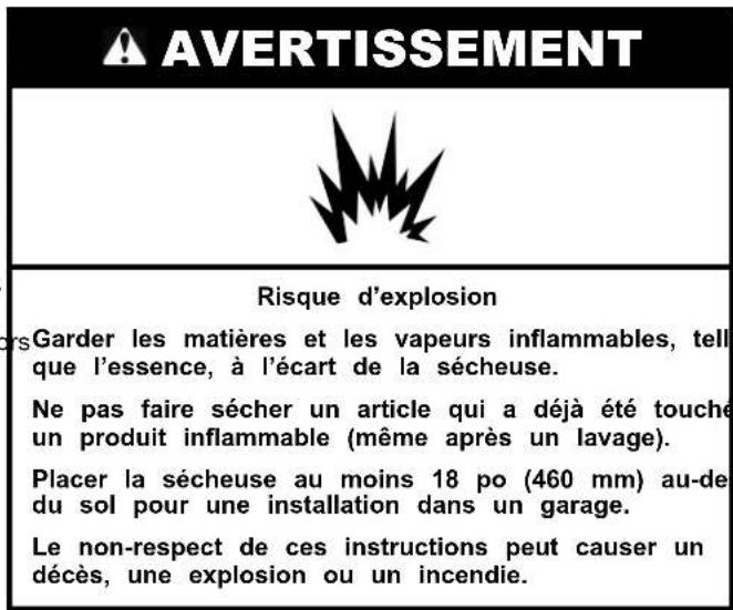 WHIRLPOOL YWED5010LW - Exigences d'emplacement - 1