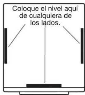 Coloque el nivel aquí de cualquiera de los lados.