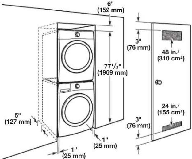 6" (152 mm) 77½" (1969 mm) 3" (76 mm) 48 in.² (310 cm²) 24 in.² (155 cm²) 3" (76 mm) 5" (127 mm) 1" (25 mm) 1" (25 mm)