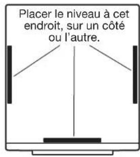 Placer le niveau à cet endroit, sur un côté ou l'autre.