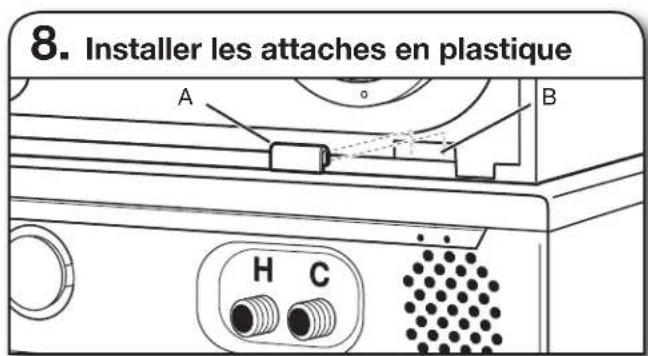 8. Installer les attaches en plastique A B H C