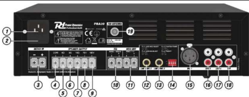 Power Dynamics PBA30 100V - PANEL TRASERO - 1