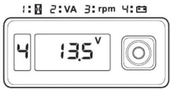 Honda EU70is - Mode d'affichage de l'i-Monitor 4 – Tension de la batterie - 1