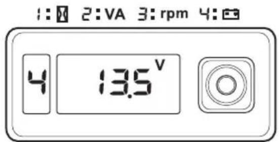 Honda EU70is - i-Monitor-Anzeigemodus 4 – Batteriespannung - 1