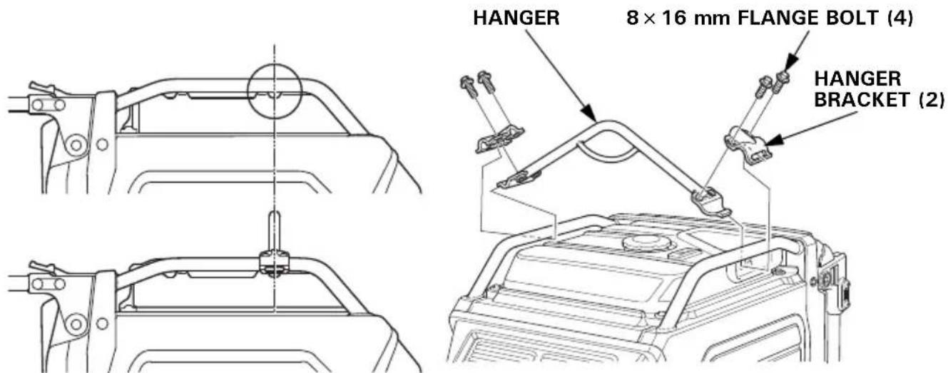 HANGER 8 × 16 mm FLANGE BOLT (4) HANGER BRACKET (2)