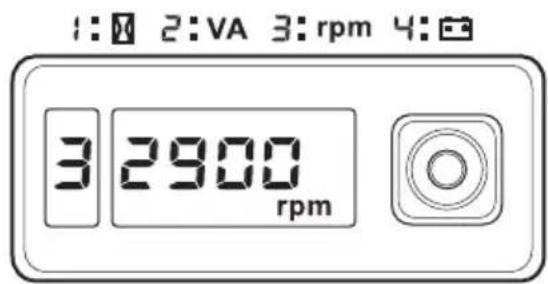 Honda EU70is - Modalità 3 del display i-Monitor 3 - GIRI/MIN. del motore - 1
