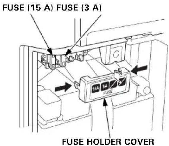 FUSE (15 A) FUSE (3 A) 15A 3A FUSE HOLDER COVER