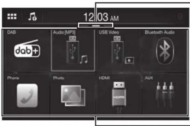 ALPINE iLXW690DU - Ejemplo de la pantalla de INICIO - 1