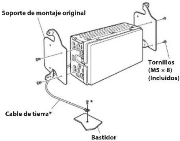 ALPINE iLXW690DU - Monte el soporte de montaje original en la unidad usingo los tornillos suministrados. - 1