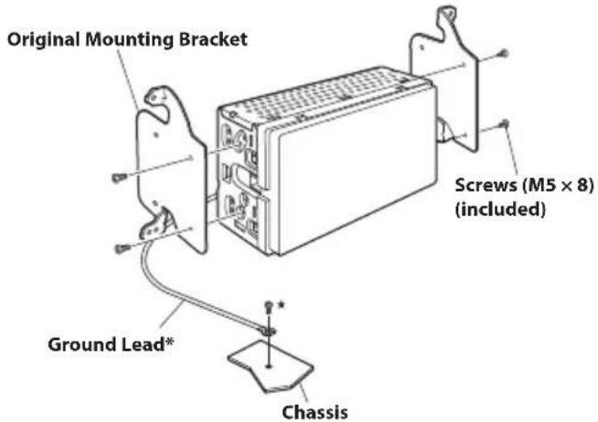 ALPINE iLXW690DU - 1Mount the original mounting bracket to the unit using the supplied screws. - 1