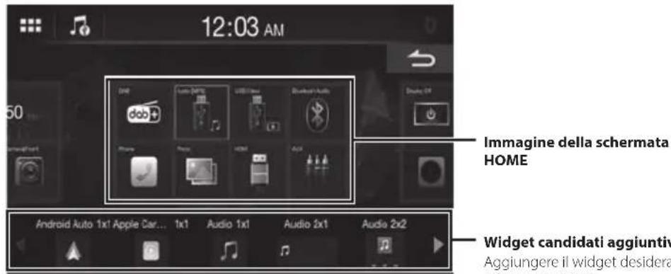 ALPINE iLXW690DU - 1Toccare et tenere premuta la schermata HOME. - 1
