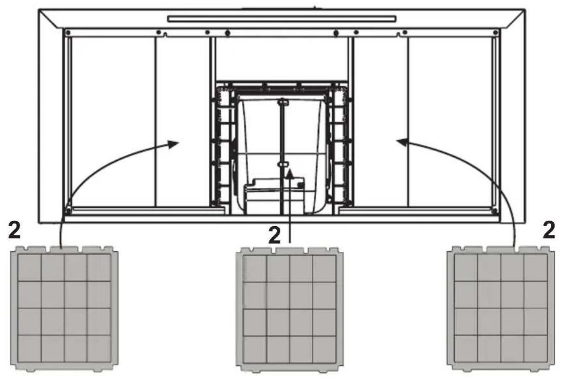 Technical diagram of a mechanical assembly with labeled components and directional arrows indicating motion or flow.