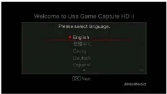 AVERMEDIA Live Streamer CAM 315PW315 - Etape 1 Réglage de la Langue - 1