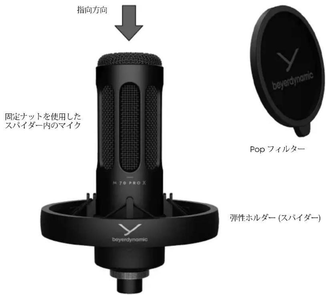BEYERDYNAMIC M 90 Pro X - 製品の各部の名称 - 1
