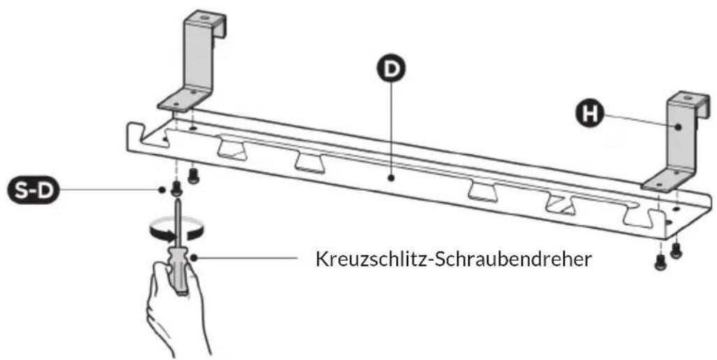 OneConcept Multidesk Comfort - Montage der Kabelführungsschiene - 1