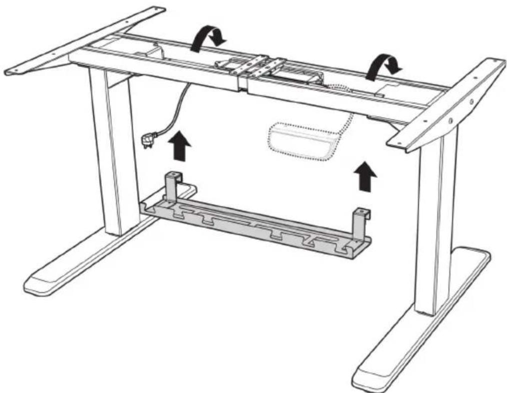 OneConcept Multidesk Comfort - Montage des rails de guidage des câbles - 3