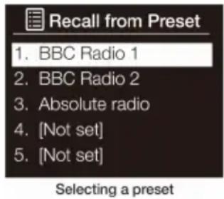 Auna Connect 150 MKII - To recall a preset when listening to digital radio, FM radio or internet radio - 1