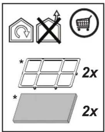 Diagram illustrating solar panel specifications with icons and 2x multiplier labels