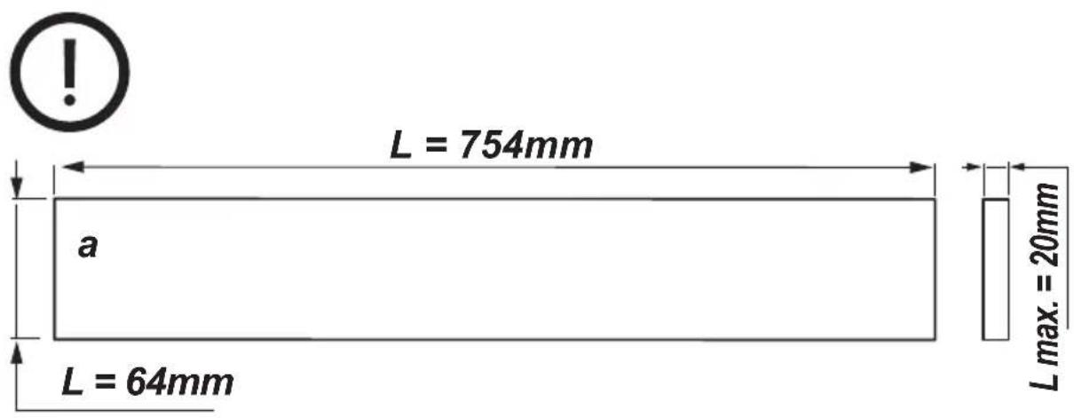 L = 754mm a L max. = 20mm L = 64mm