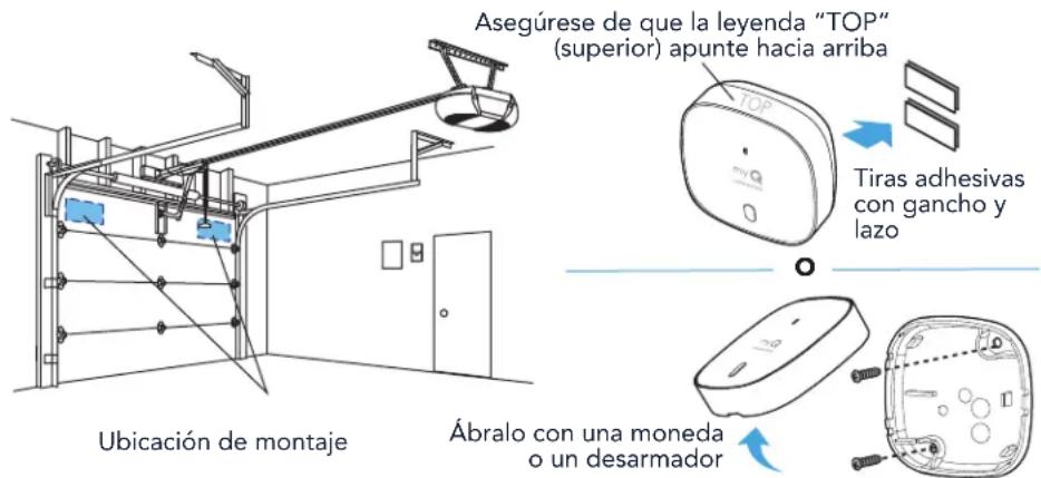 CHAMBERLAIN MYQG0401 - Montaje del sensor de puerta - 1