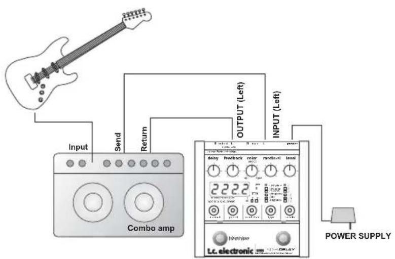TC ELECTRONIC ND1 Nova Delay - EXEMPLE DE BRANCHEMENT - SEND/RETURN - 1