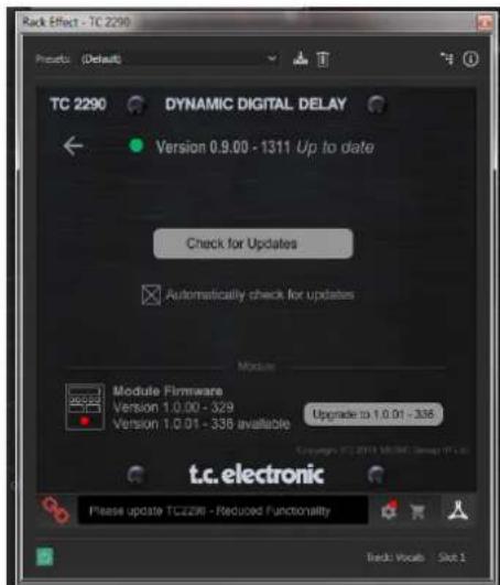 TC ELECTRONIC TC2290DT - Aggiornamenti software unità hardware (opzionale) - 1