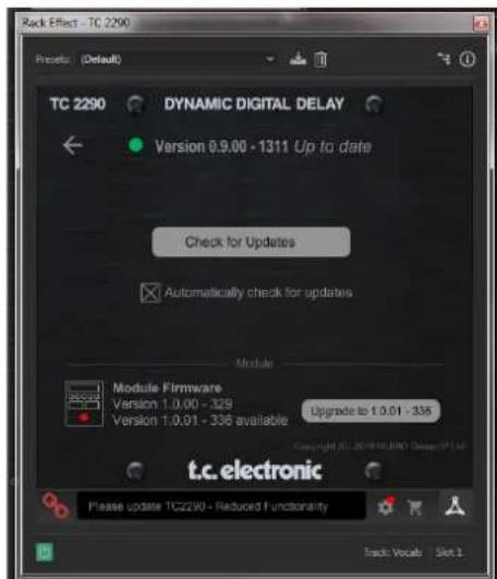 TC ELECTRONIC TC2290DT - Mises à jour logicielles de l'unité matérielle (facultatif) - 1
