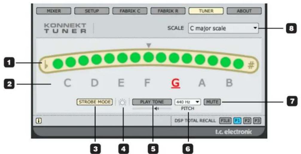 TC ELECTRONIC Konnekt Live - La page Tuner - 1