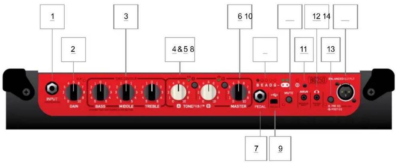 TC ELECTRONIC BG250210 - Opération – Face avant - 1