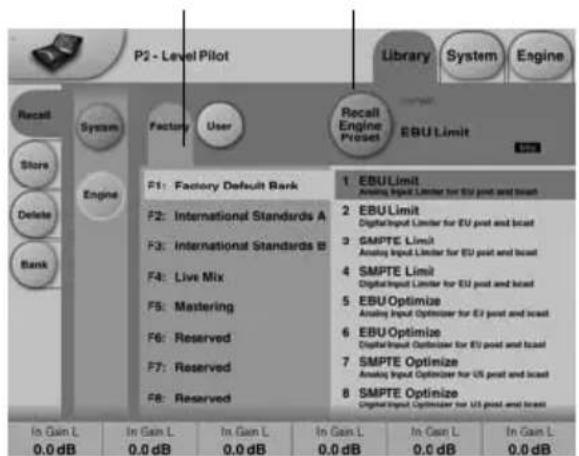 TC ELECTRONIC P2 Level Pilot - Chargement d'un Preset : - 1