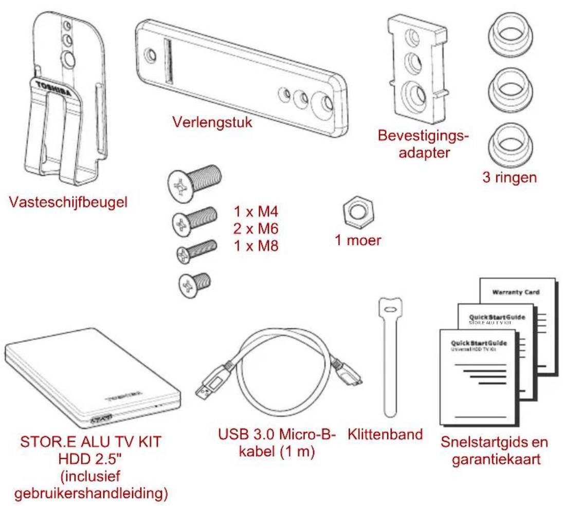 TOSHIBA STOR.E Alu TV Kit - De onderdelen controleren - 1