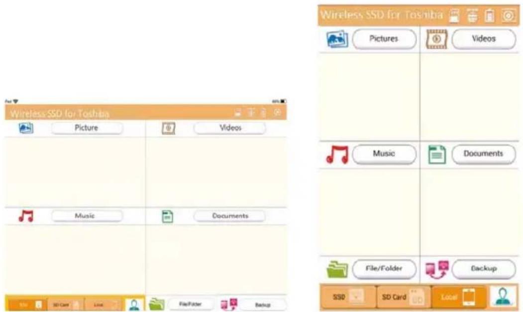 TOSHIBA Canvio AeroMobile - Hauptbildschirm in der App - 1