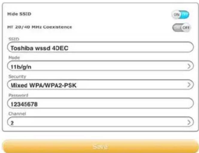 TOSHIBA Canvio AeroMobile - Impostazioni della rete wireless per un browser web - 1