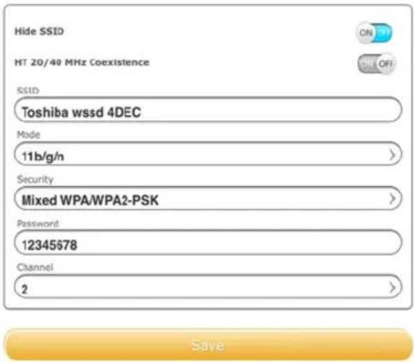 TOSHIBA Canvio AeroMobile - Innstillinger for tradløst nettverk for nettesere - 1