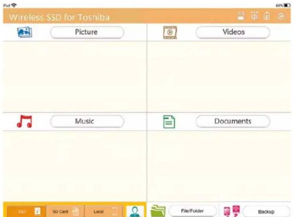 TOSHIBA Canvio AeroMobile - Interface Web principale - 1