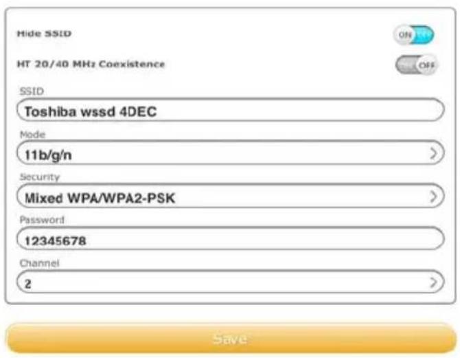 TOSHIBA Canvio AeroMobile - Wireless LAN settings for a Web browser - 1