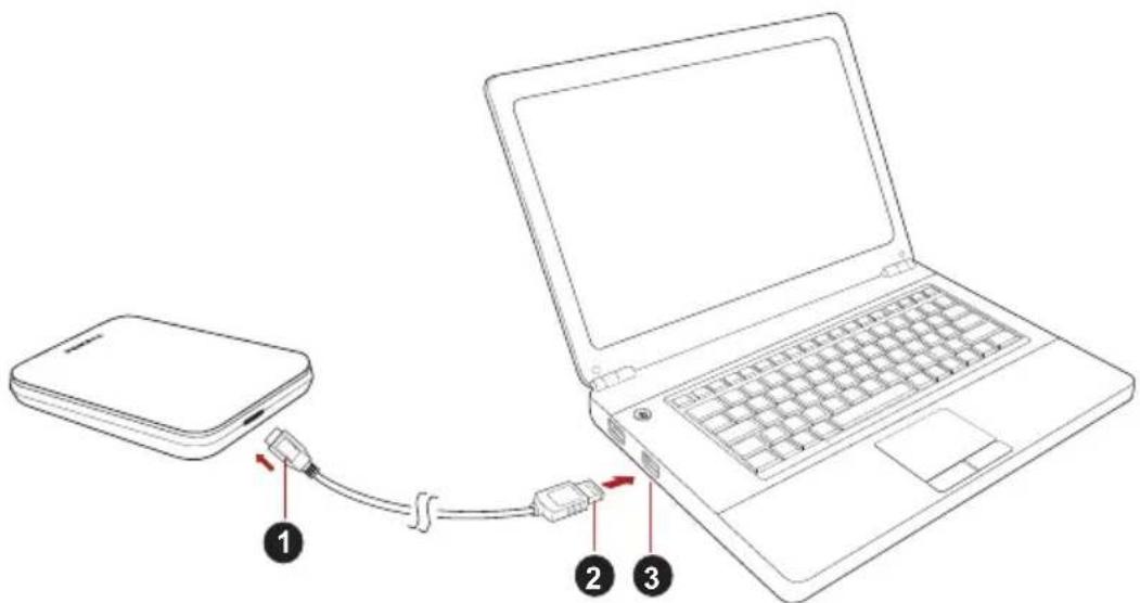 TOSHIBA STOR.E Canvio Connect - Ansluta enheten till datorn - 1