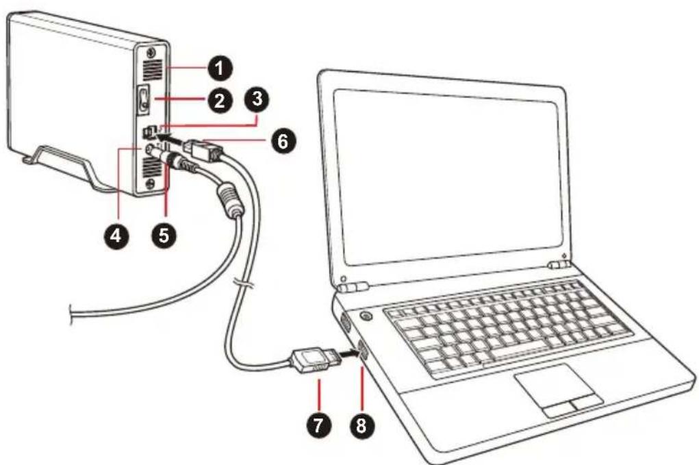 TOSHIBA STOR.E Alu 2S - Collegamento dell'unità al computer - 1